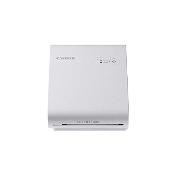 Canon SELPHY SQUARE QX10 Mini Fotodrucker mobil tragbar unterwegs (quadratischer Druck 6,8 x 6,8cm mit Kleberückseite, eingebauter Akku, WLAN, Canon App, Thermosublimation) weiß [+ 3er Druck-Set]
