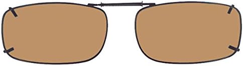 Cocoons Polarized Clip-on Rectangle 15 L4319A Rectangular Sunglasses, Bronze, 58 mm
