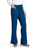 Grey's Anatomy Women's Junior Fit Elastic Back 5 Pocket Drawstring Scrub Pant, Indigo, Large