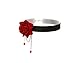 UPSTORE 1PCS Red Rose Flower Popular Women Gothic Lolita Black Lace Collar Choker Necklace Retro Rose Collarbone Chain Clavicle Necklace Ornament