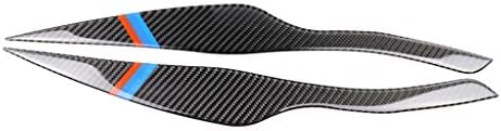 BMTCAR Carbon Fiber Eyebrow Car Light Decoration, 1 Pair Carbon Fiber Headlight Eyebrow Eye Cover Cap 3 E90 E91 2005-2012