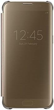 Galaxy S7 Edge SView Flip Clear Cover, Samsung Official Genuine Case (Gold)