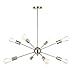 VINLUZ 8-Light Sputnik Chandelier Modern Pendant Lighting Brushed Nickel Vintage Ceiling Light Fixture UL Listed