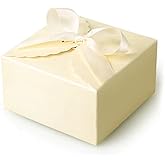 YMULAS 30 PCS Party Favor Candy Box, Kraft Paper Treat Boxes for Gift Giving Wedding Baby Shower Birthday Yellow Small Gift Boxes with Ribbons for Packaging Candy, Cookie, Chocolate, Biscuits (Yellow)