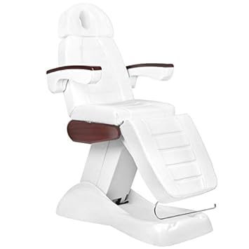 ELEKTRISCHE KOSMETIKLIEGE THERAPIELIEGE MASSAGELIEGE TATTOOLIEGE LUX WEISS/MAHAGONI 3M