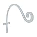 Gray Bunny Outdoor Plant Hanger Hook, 15” Hand Forged Curved Iron Wall Hooks for Bird Feeders, Lanterns, Wind Chimes, Patio Decor - White