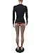 Akmipoem Women's Ribbon Stripe Patchwork Long Sleeve Pullover Tops Sweatshirt Black L
