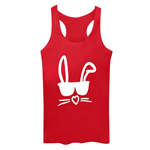 YKARITIANNA Women Letter Vest Sleeveless Loose Crop Tops Tank Tops Blouse Tops T-Shirt Red