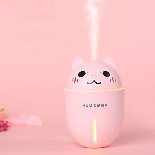 Shentesel Cat Ultrasonic Humidifier Cooling Fan LED Light USB Air Refresher Diffuser - Pink - Thumbnail 6