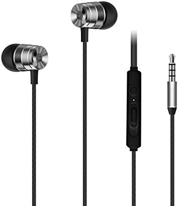 Aluminum Alloy Material In Ear Headphones with Microphone Mic&amp;Remote Control Earphones3.5 mm for Apple iPhone,iPad,iPod,Samsung Galaxy and Notebook Series,Game Consoles,MP3,MP4,HTC,Tablet PC-Gray