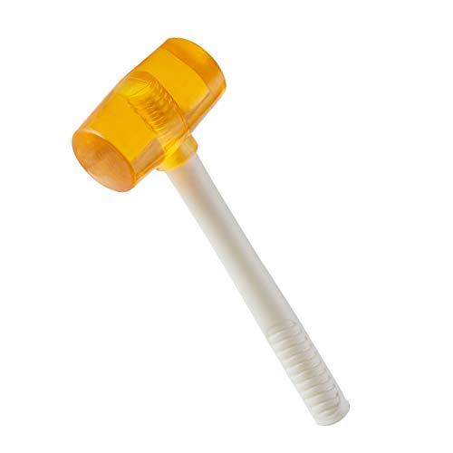 SOLUDE 19 Ounce Rubber Mallet,Lightweight Double-Face Hammer with Fiberglass Non Slip Handle,Perfect for Leather Crafts,Jewelry,Wood and Flooring Installation