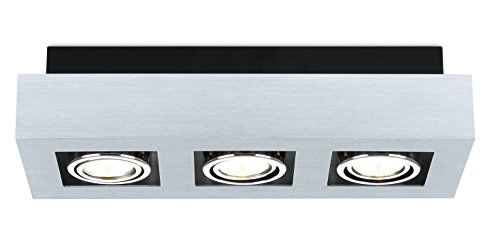 Eglo 89077A Ceiling Track Light with Brushed Aluminum, Black & Chrome Finish