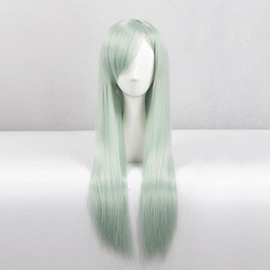 QREZ Cosplay Wigs The Seven Deadly Sins Elizabeth Green Long Anime Cosplay Wigs 80 CM Heat Resistant Fiber Female