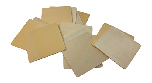 12 Piece Birch Wood Craft Unfinished Blank Coasters 4 x 4 for Craft Projects with Instruction Sheet - Thumbnail 2