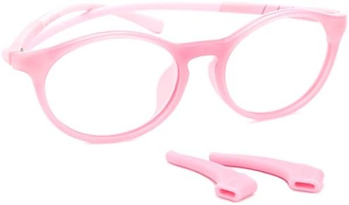 modesoda Kids Glasses,Non-Prescription Optical Eyeglasses,Silicone Flexible Frame with Anti Slip Ear Hooks