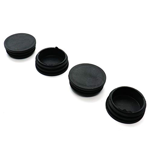 IDS 8Pcs 2" OD Round Black Plastic Tubing Plug Tube End Cap for Furniture Exercise Equipment and More