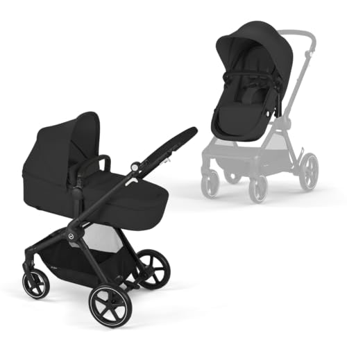 CYBEX Gold EOS 2-in-1 Stroller, Travel System, from Birth to 22 kg (Approx. 4 Years), Moon Black