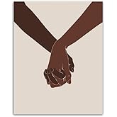 ShopHaven Black Lovers Art, Black Friendship, Abstract Black Hands Wall Art, Couples Print - 11x14 - Unframed - Decor for Home, Bedroom, Dorm, Gift