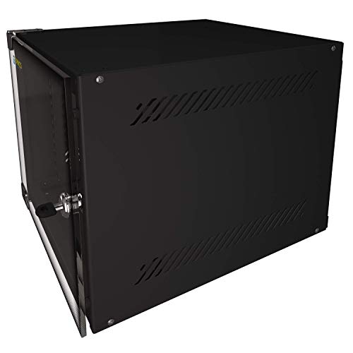 Portable 10" Network Cabinet 4U -Tupavco TP1524- SOHO Floor/Wall Mount Compact Ten Inch Half-Rack -IT Electronics CCTV Media Networking Equipment Server Rackmount Enclosure -Glass Door Secured Lock
