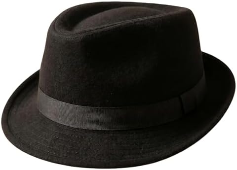 Kangaroo Black Fedora Hat - Unisex Felt Hat for Costume or