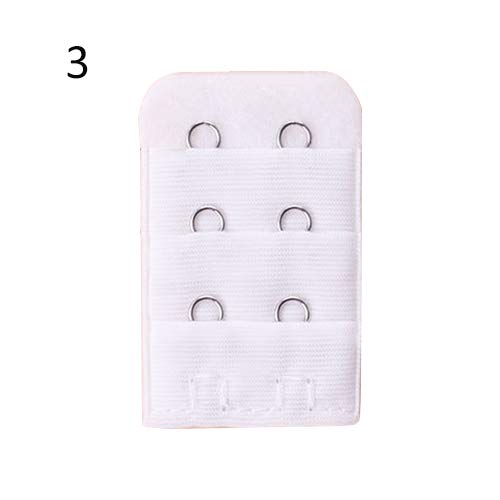 Baost 5Pcs 3 Rows 2 Hooks Lingerie Bra Strap Extender Soft Bra Back Band Extension Bra Extenders Elastic Stretchy Spacing Bra Extender Strap for Women Girls Ladies White