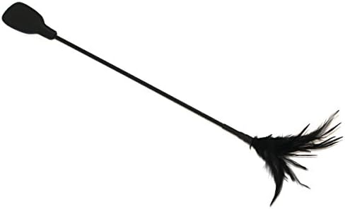 50cm Length Spanking Horse Riding Crops Whips with a Feather Tickler (Black)