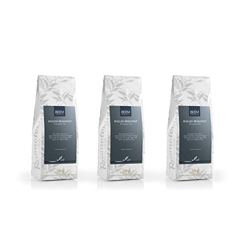 BEEM TEE 3er Pack ENGLISH BREAKFAST Schwarzer Tee - 3x 100 g | Schwarztee lose | Tee lose | Ceylon | Für heißen Tee oder…