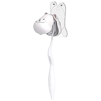 Heasa Toothbrush Holder Wall Mounted, Animal Kids Toothbrush Holder (White Bear)