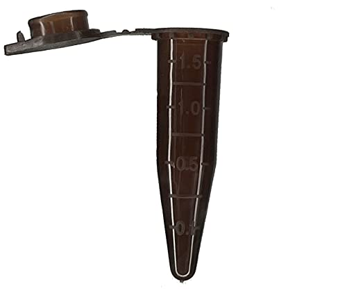 MUHWA 500 PCS Polypropylene Graduated Microcentrifuge Tubes with Snap Cap, 1.5ML Micro Test Tubes Conical Microtube Sample Vial for Laboratory (Amber) — image 1