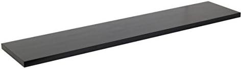 208 Fryar Design Solid Wood Black Wood Grain Finish Floating Wall Shelf, 48"