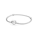 PANDORA Jewelry - Moments Heart Clasp Snake Chain Charm Bracelet for Women in Sterling Silver