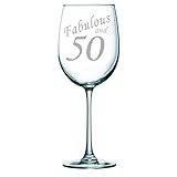Fabulous and 50 Etched 19 oz. Wine Glass