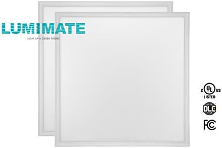 Lumimate 24×24 Inch 45w Ultra Thin Glare-Free Edge-Lit 5000k White Daylight Drop Ceiling Dimmable LED Light Panel Fixture (UL,DLC) (2-Pack)
