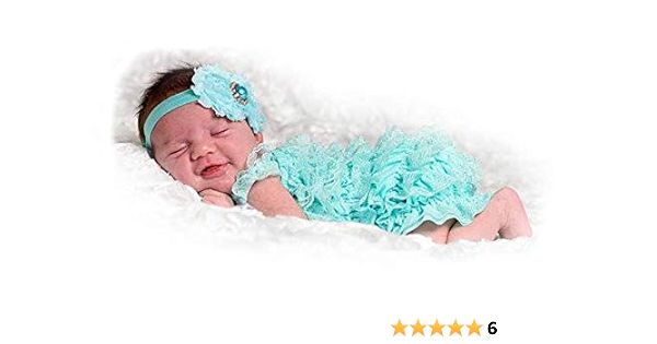 Amazon Com 2pcs Baby Aqua Lace Petti Romper Set W Extra Headband Baby Girl Aqua Romper Set Newborn Girl Take Home Outfit Handmade