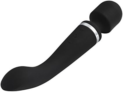 SEYOU HJP Series Personal Wireless Wand Massager with double-head motors 10 Speeds Vibration, USB Rechargeable Waterproof, ABS+Silicone, 8Ounce (Black)