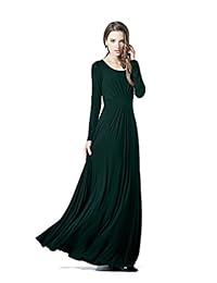 Charm Your Prince Vestido largo de manga larga con cuello redondo para mujer