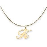 The Black Bow 14k Yellow Gold Small Fancy Script Initial K Necklace