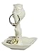 Beth Marie Luxury Boutique Owl Ring Holder with Tree Display Dish, Cute White Ceramic Engagement and Wedding Ring Holder