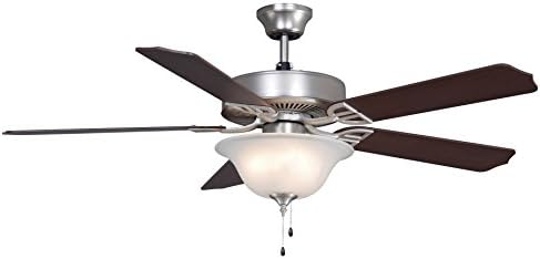 CASA BRUNO ceiling fan Aire Décor, satin nickel, with downlight