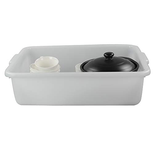 Kekow 4-Pack 22 L Commercial Bus Tubs/Bus Box, White Large Plastic Tote Box - Thumbnail 5