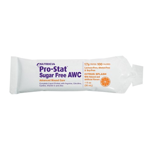 Pro-Stat AWC Sugar Free Citrus Splash, 96 Count of 1 oz Packets, High Protein Supplement, 96 Count, Lactose-Free, Gluten-Free, Soy-Free, Wound Healing Support