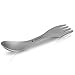 Navaris Titanium Spork Camping Utensil - 3-in-1 Fork, Spoon, Knife Cutlery Combo - Lightweight Metal Silverware for Backpacking, Hiking, Outdoors