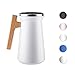 SDREAM 34 Oz Coffee Carafe Thermal For Kettle Stainless Steel Double Walled Vacuum Insulation Hot Beverage or Tea, White, 34 oz