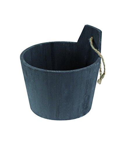 equipstore 33419 Eimer Sauna Korb Balsaholz grau anthrazit 13 x 54 x 16 cm
