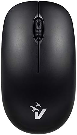 MW-07 Ratón inalámbrico óptico 1600 dpi inalámbrico 2,4 GHz con 3 Botones + Rueda de Desplazamiento, ambidiestro, para Notebook/PC/portátil/Ordenador/MacBook, Negro