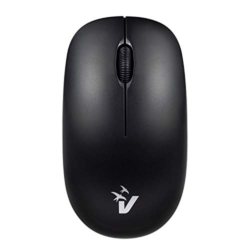 MW-07 Ratón inalámbrico óptico 1600 dpi inalámbrico 2,4 GHz con 3 Botones + Rueda de Desplazamiento, ambidiestro, para Notebook/PC/portátil/Ordenador/MacBook, Negro