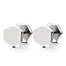 2pcs Hexagon Screw Stud Earrings for Men Women, Stainless Steel Cheater Fake Ear Plugs Illusion Tunnel