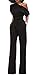 Gobought Women's One Off Shoulder Half Sleeve Wide Leg Jumpsuit Ropmer with Belt