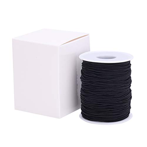 Senkary Elastic String Cord Elastic Thread Beading String Cord for Jewelry Making Bracelets Beading, 100 Meters (Black, 0.8 mm)