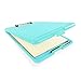 Clipboard with Storage Slim Folding for Nursing, Teachers, Coaches & Office, Plastic Heavy Duty with Pen Holder (9.5” x 13.5”) (Turquoise)